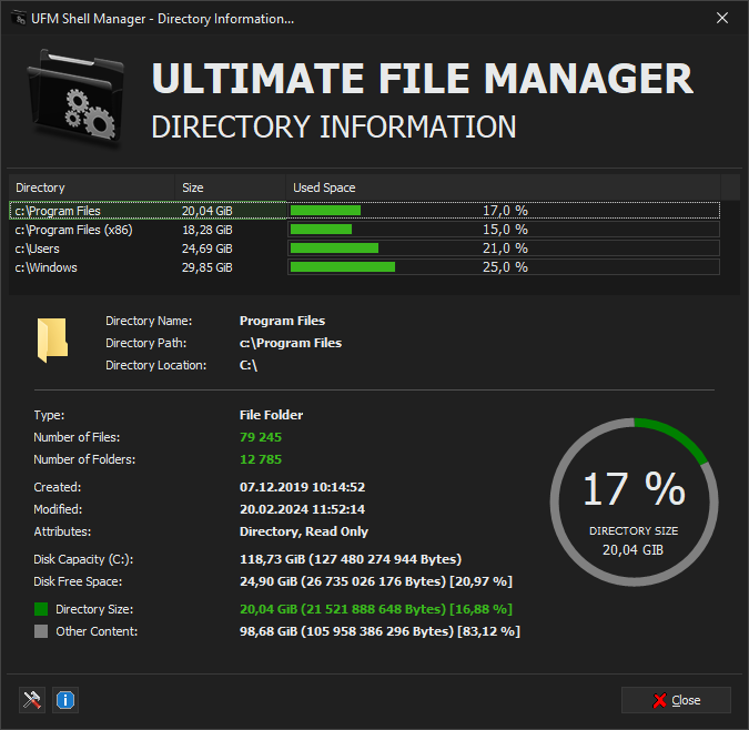 UFM Shell Manager - Directory Information Mode